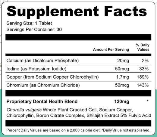 Denticore Supplement Facts