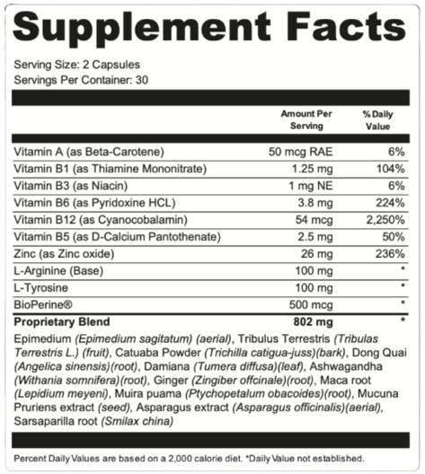 Quietum Plus Supplement Fact